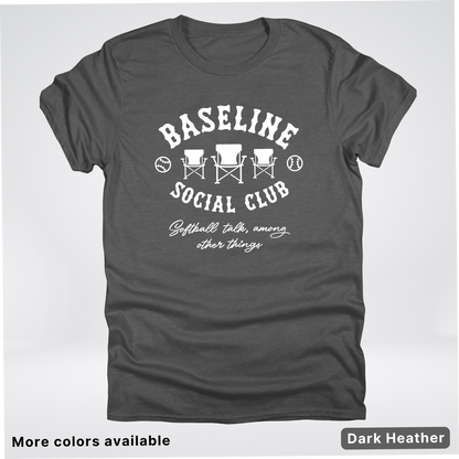 Baseline Social Club Softball – White Design – T-Shirt
