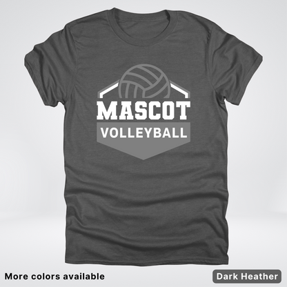 Custom Mascot - Gray - Volleyball Design 61 - T-Shirt