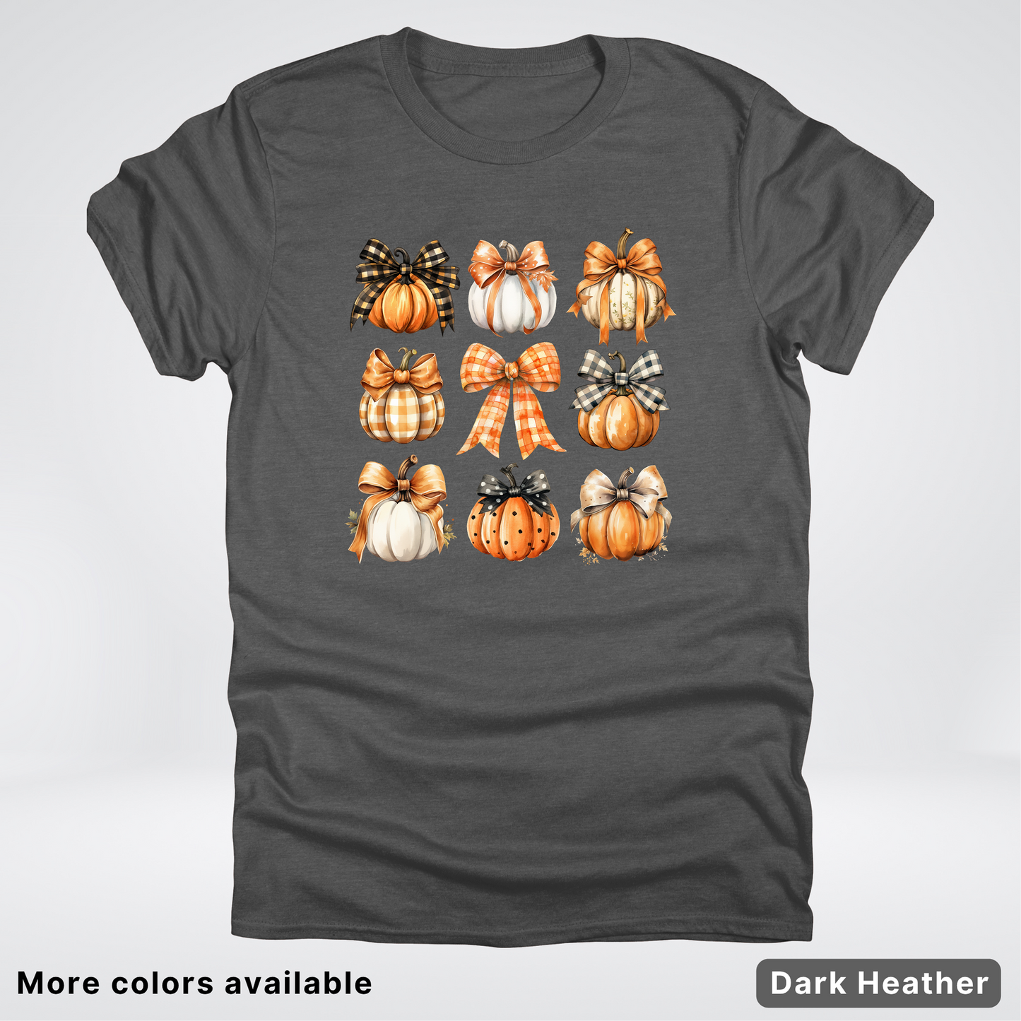 Flannel Bows & Pumpkin Coquette Fall Autumn - T-Shirt