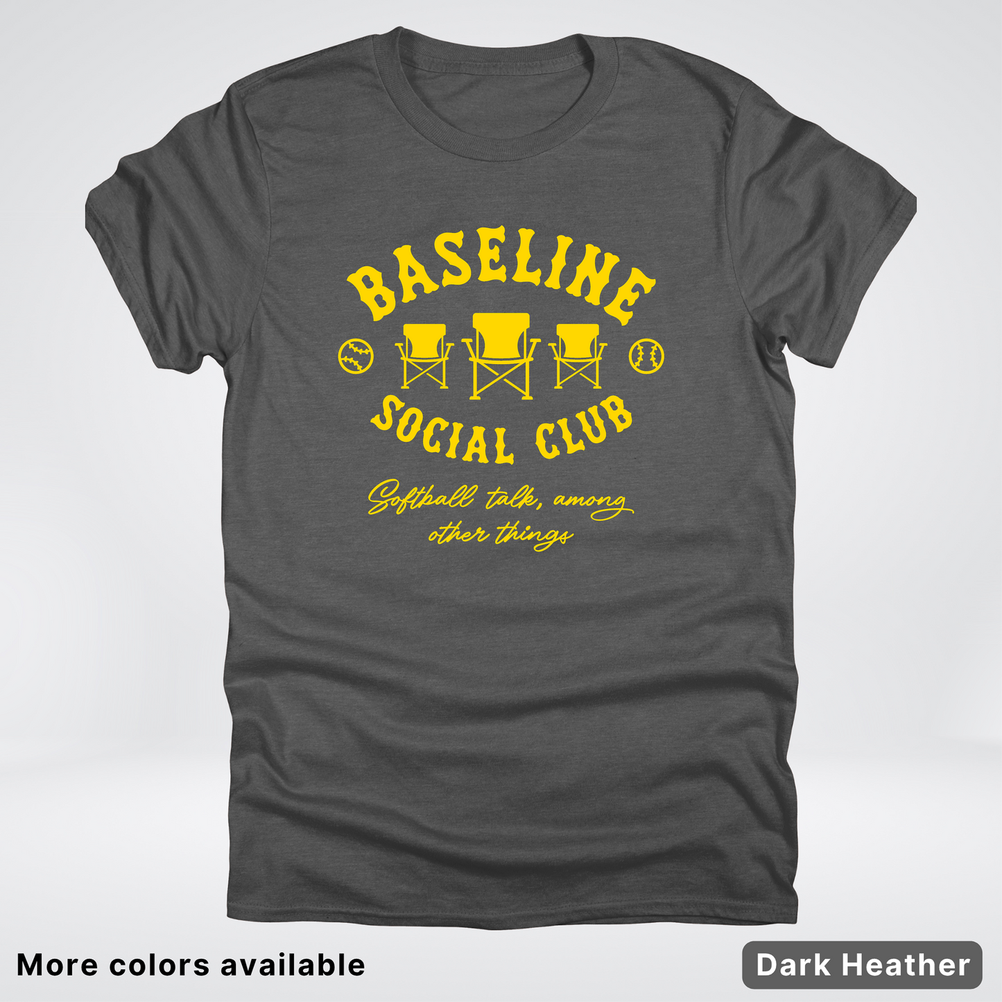 Baseline Social Club Softball – Gold Design - T-Shirt