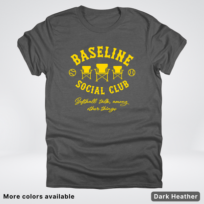 Baseline Social Club Softball – Gold Design - T-Shirt