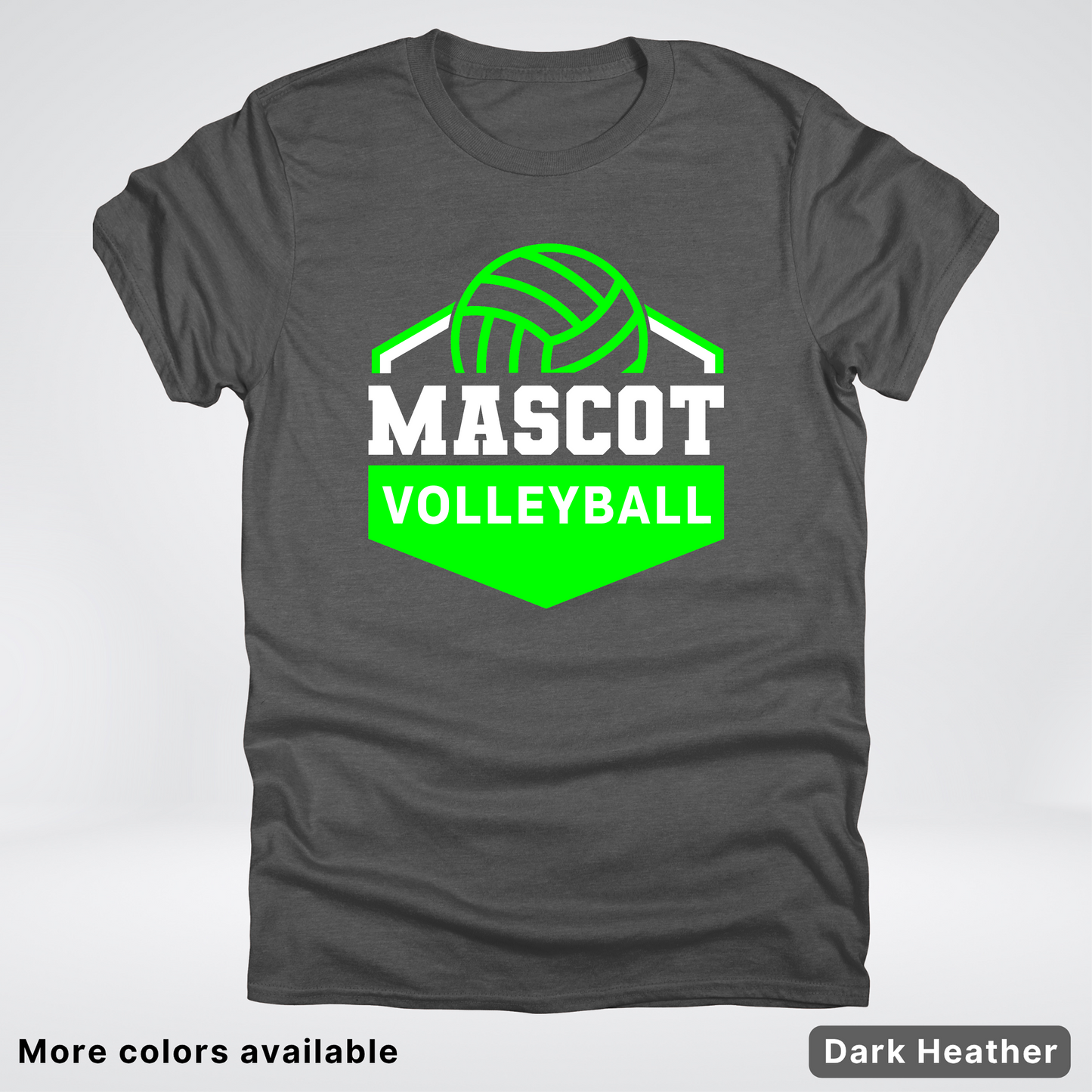 Custom Mascot - Green - Volleyball Design 71 - T-Shirt