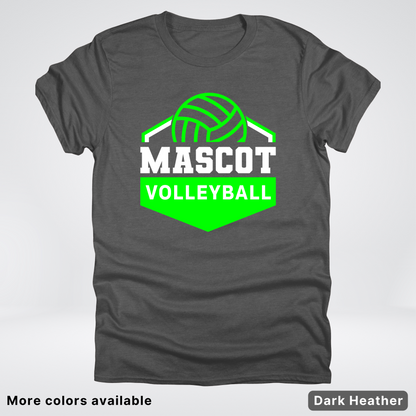 Custom Mascot - Green - Volleyball Design 71 - T-Shirt