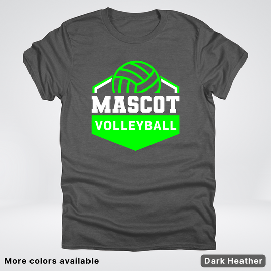 Custom Mascot - Green - Volleyball Design 71 - T-Shirt