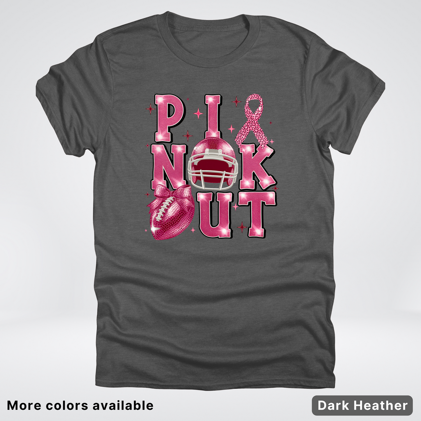 Pink Out Football Coquette Glitter Helmet 02 T-Shirt