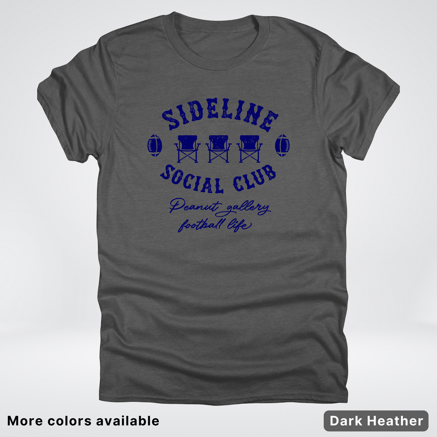 Sideline Social Club Peanut Gallery Football Life Navy Design 02 T-Shirt