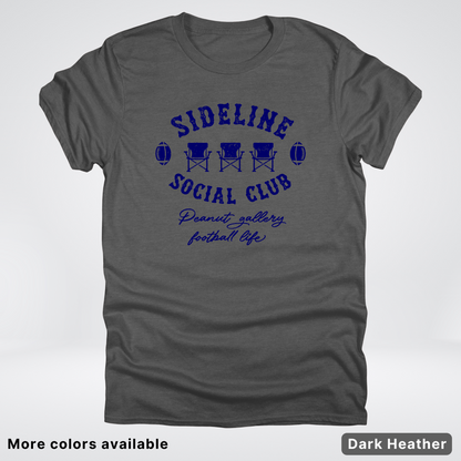 Sideline Social Club Peanut Gallery Football Life Navy Design 02 T-Shirt