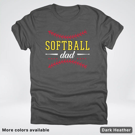 Softball Dad - White Design - T-Shirt