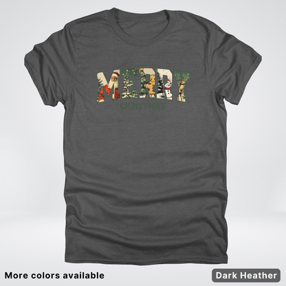 Vintage Merry Christmas Varsity - T-Shirt