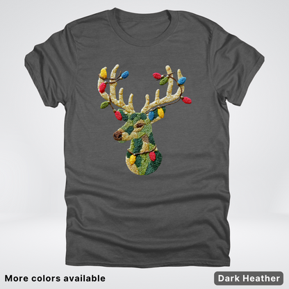 Festive Light-Up Reindeer Hook Yard Faux - T-Shirt