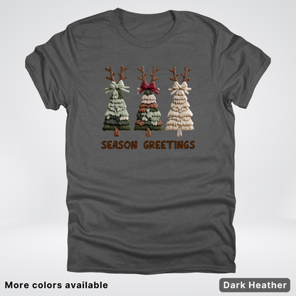 Rustic Christmas Tree Trio (Hook Yard Faux Look) - T-Shirt