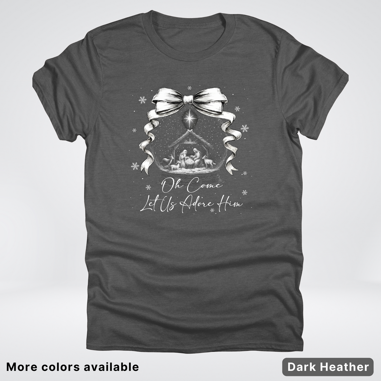 Oh Come Let Us Adore Him Nativity - T-Shirt
