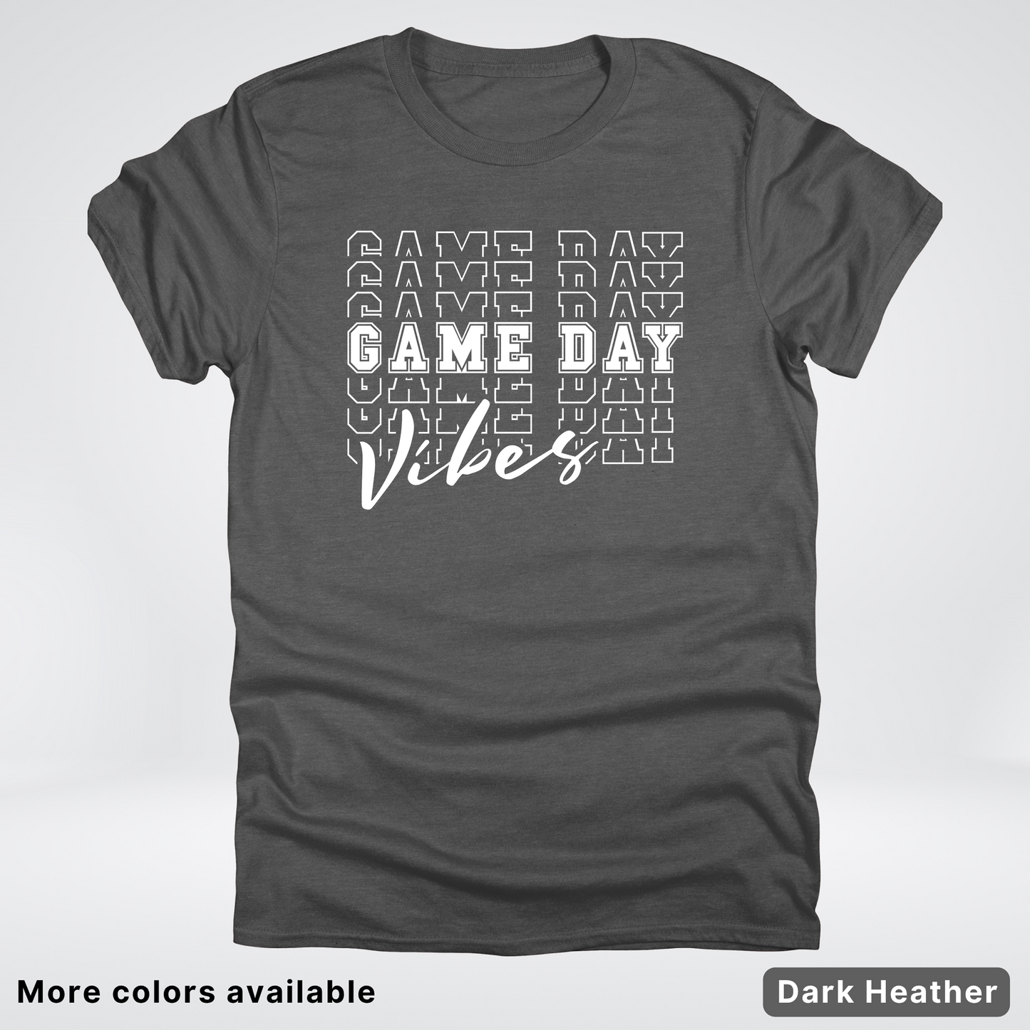 Game Day Vibes Stacked - White Design - T-Shirt
