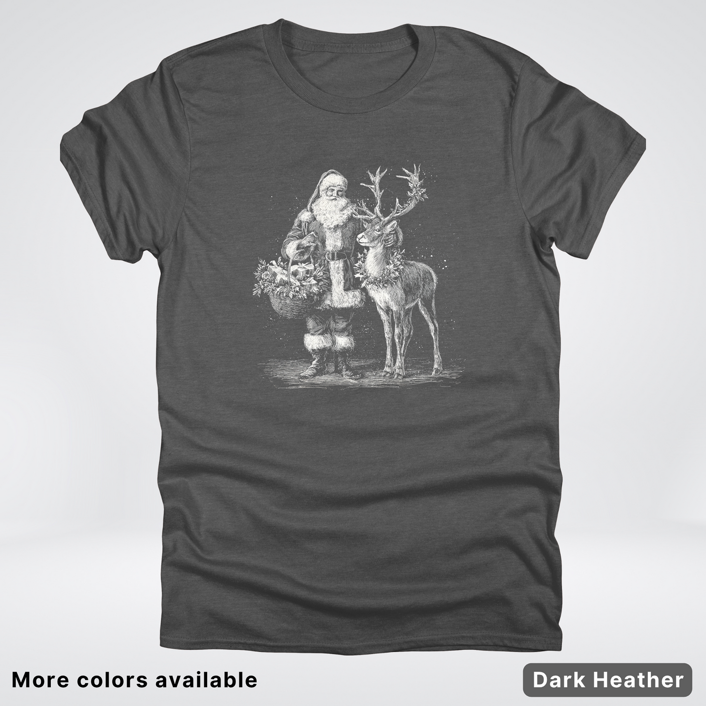 Vintage Santa and Reindeer - T-Shirt