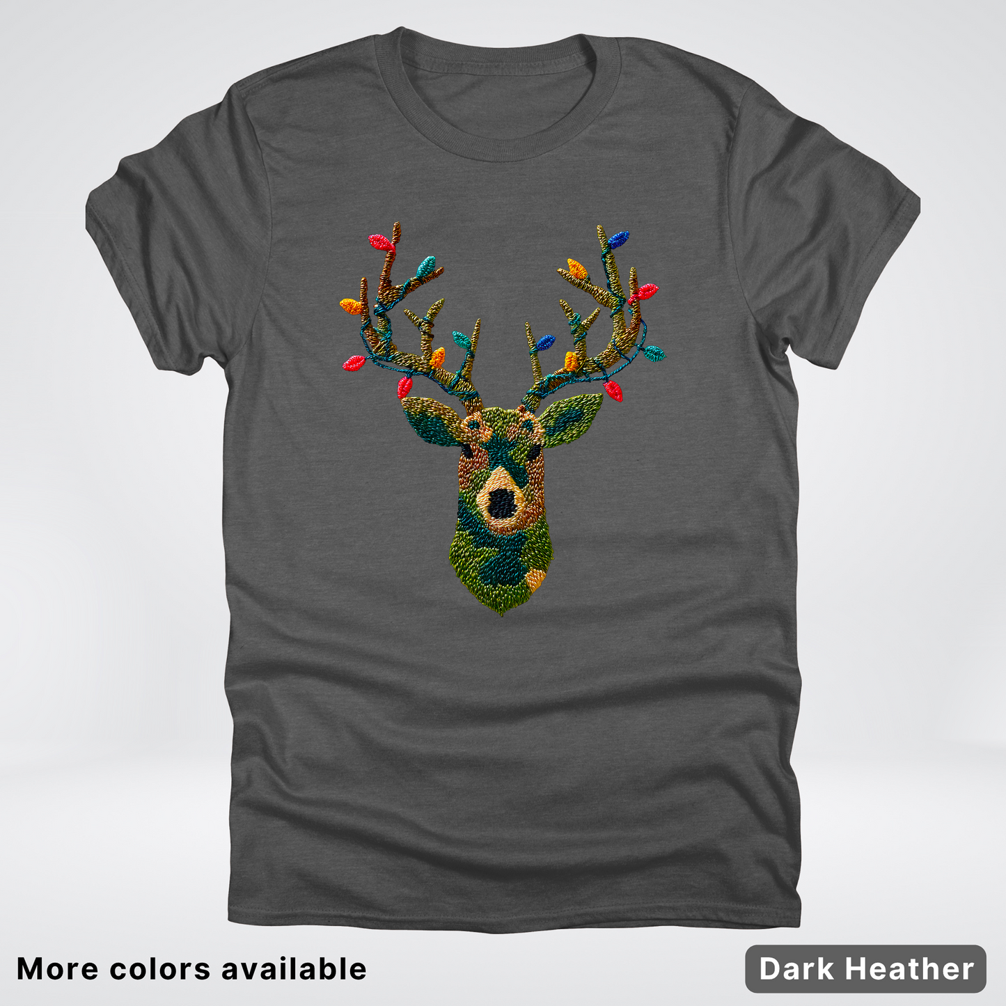 Rustic Reindeer Lights – Hook Yard Faux Texture - T-Shirt