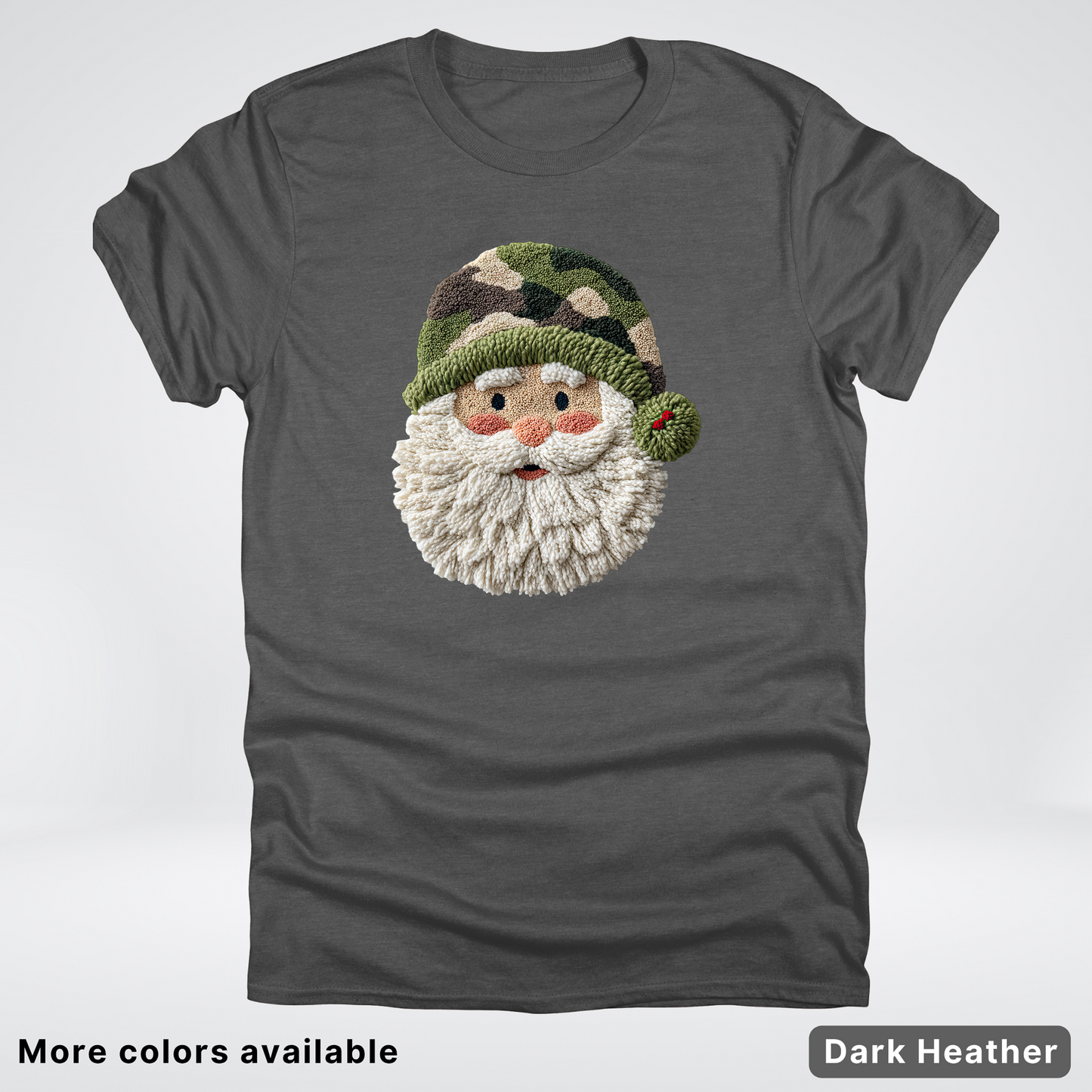 Woodland Santa Face (Hook Yard Faux Texture) - T-Shirt