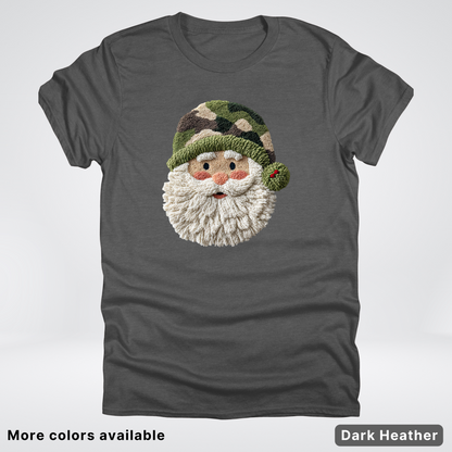 Woodland Santa Face (Hook Yard Faux Texture) - T-Shirt