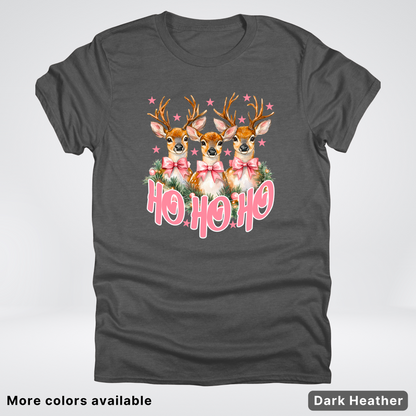 Ho Ho Ho Pink Deer Trio - T-Shirt