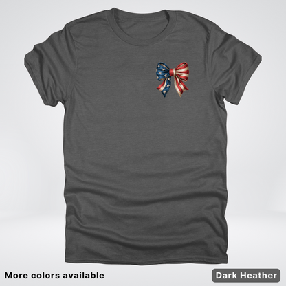 USA Flag Coquette Bow - 4th Of July Design 02 T-Shirt