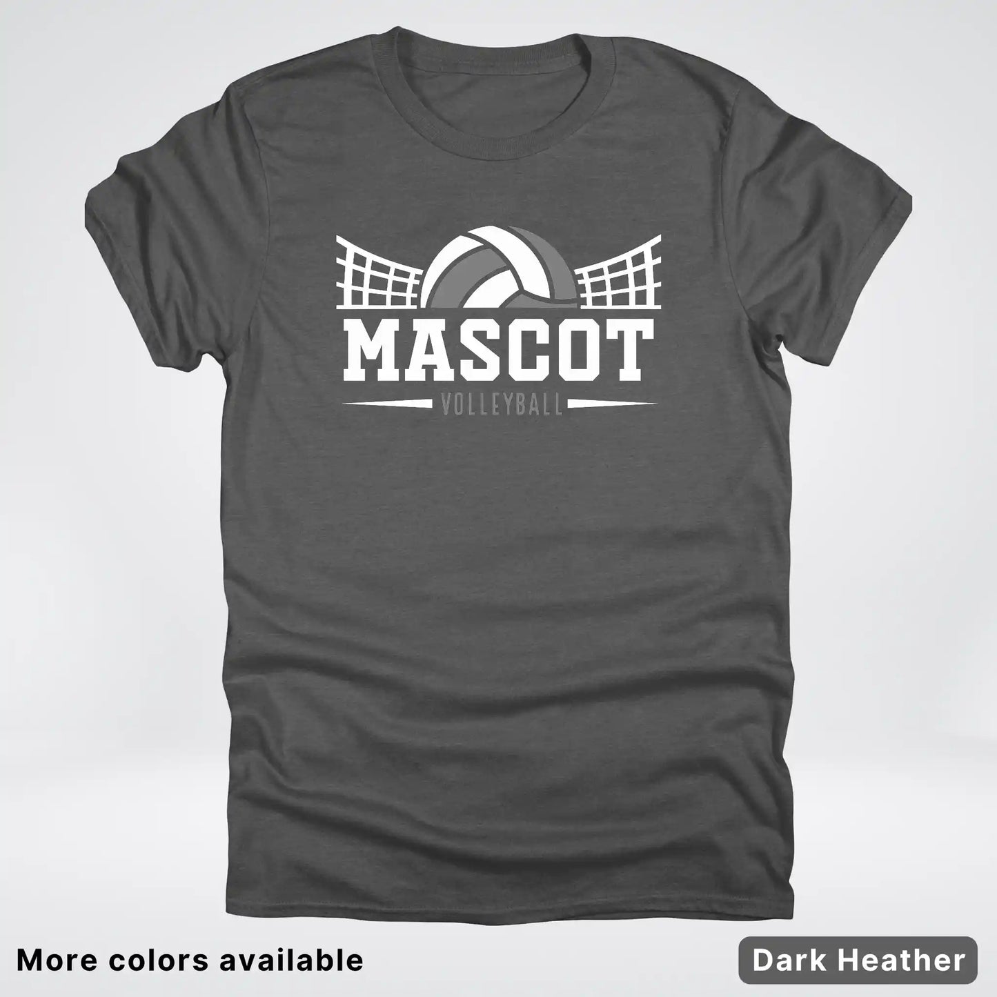 Volleyball Mom Game Day Tee – Custom Mascot Name Shirt | Gray Design 26