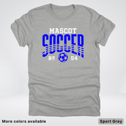 Custom Mascot & Number – Blue Design 02 - Soccer T-Shirt