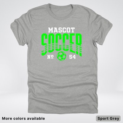 Custom Mascot & Number – Green Design 08 - Soccer T-Shirt