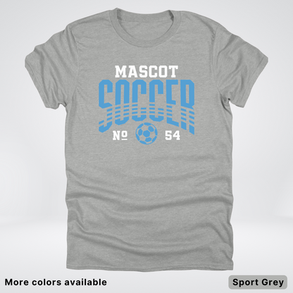 Custom Mascot & Number – Light Blue Design 10 - Soccer T-Shirt