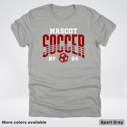 Custom Mascot & Number – Maroon Design 11 - Soccer T-Shirt