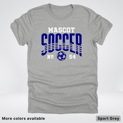 Custom Mascot & Number – Navy Design 09 - Soccer T-Shirt