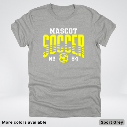 Custom Mascot & Number – Yellow Design 06 - Soccer T-Shirt
