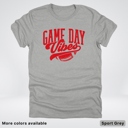 Game Day Vibes - Red Design - Football T-Shirt