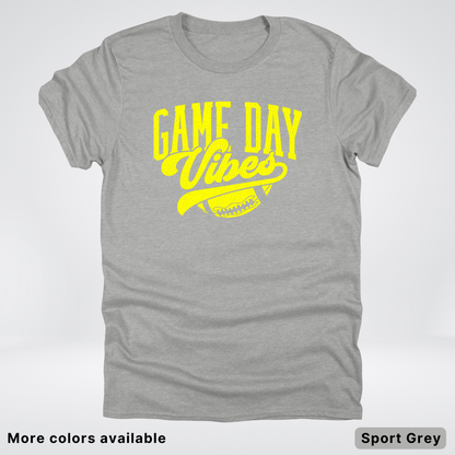 Game Day Vibes - Yellow Design - Football T-Shirt