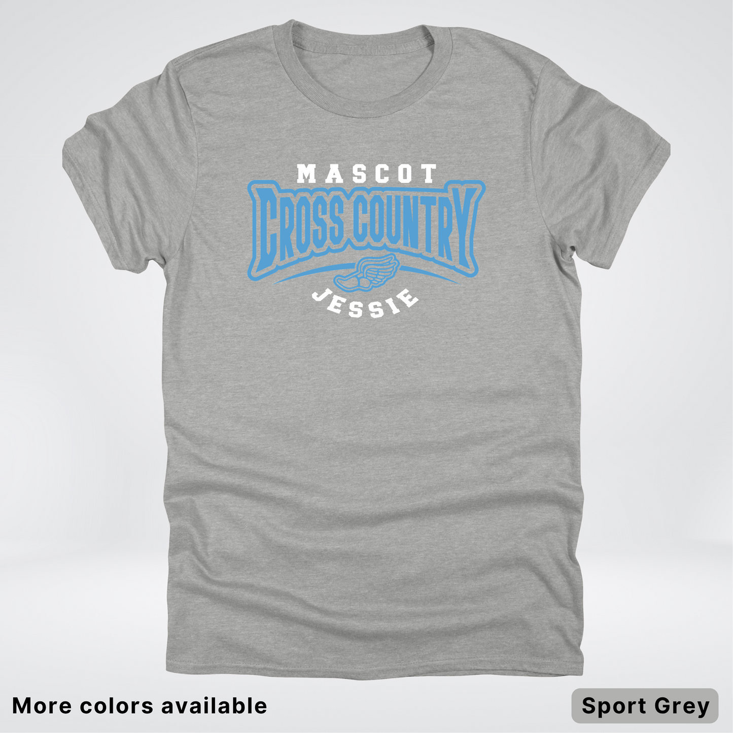 Custom Mascot & Name – Light Blue Design – Cross Country 11 - T-Shirt