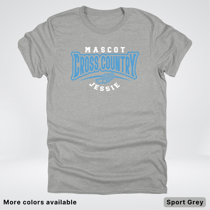 Custom Mascot & Name – Light Blue Design – Cross Country 11 - T-Shirt