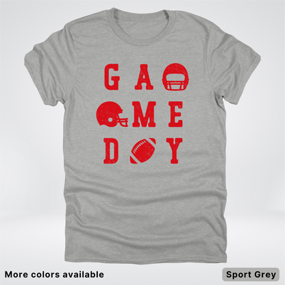 Game Day Football 3 x 3 - Red Design - T-Shirt