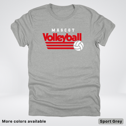Custom Mascot - Red - Volleyball Design 53 - T-Shirt