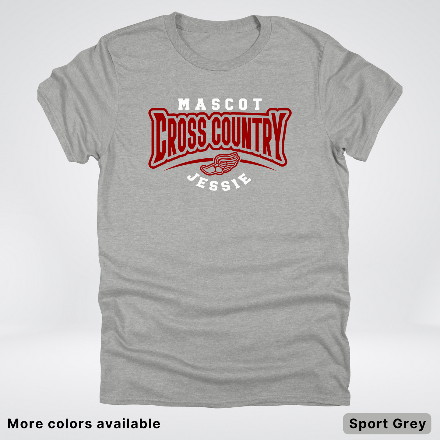 Custom Mascot & Name – Maroon Design– Cross Country 01 - T-Shirt