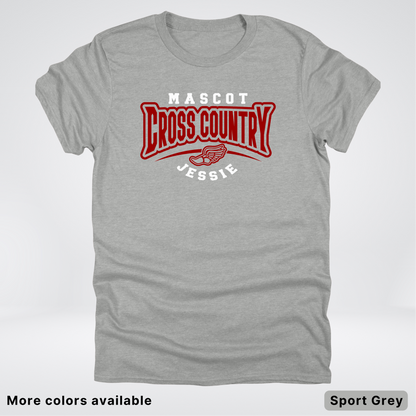 Custom Mascot & Name – Maroon Design– Cross Country 01 - T-Shirt