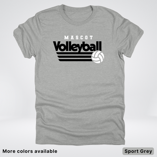 Custom Mascot - Black - Volleyball Design 50 - T-Shirt