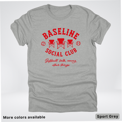 Baseline Social Club Softball – Red Design - T-Shirt