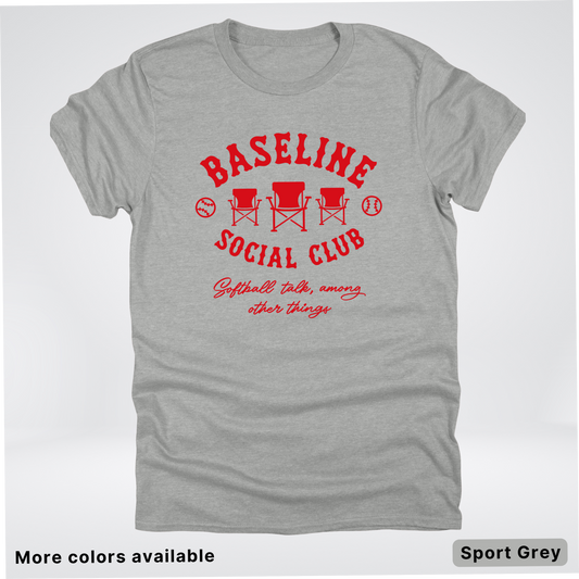 Baseline Social Club Softball – Red Design - T-Shirt