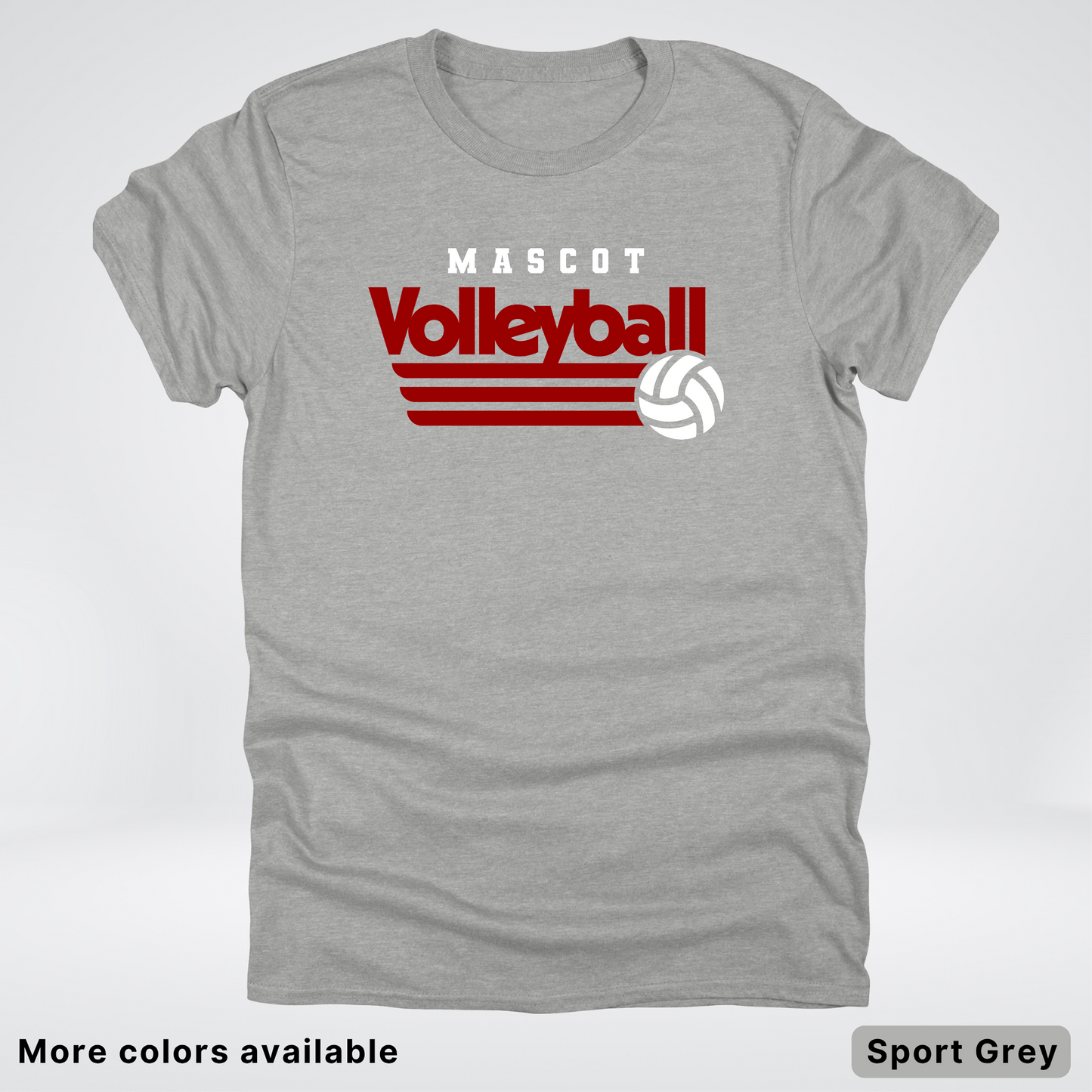 Custom Mascot - Maroon - Volleyball Design 58 - T-Shirt
