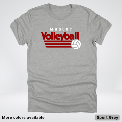 Custom Mascot - Maroon - Volleyball Design 58 - T-Shirt