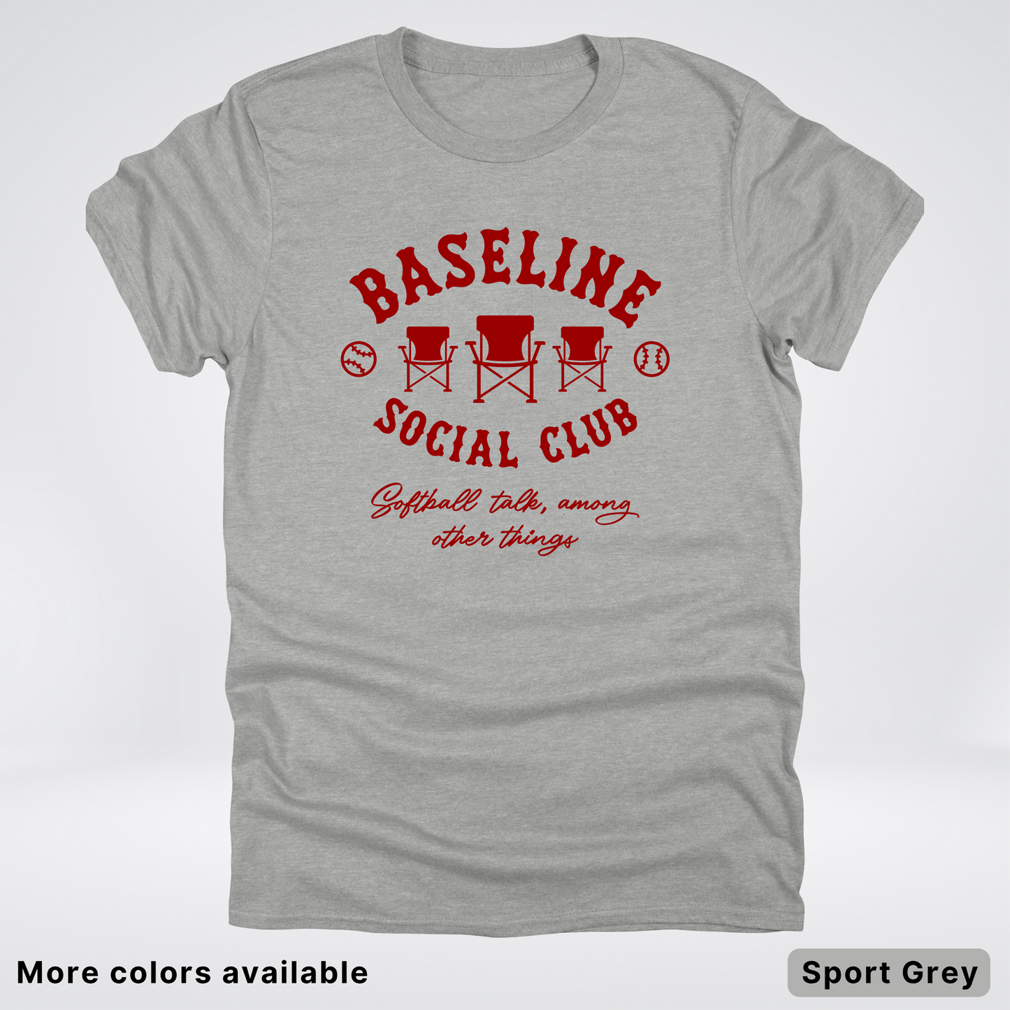 Baseline Social Club Softball – Maroon Design - T-Shirt