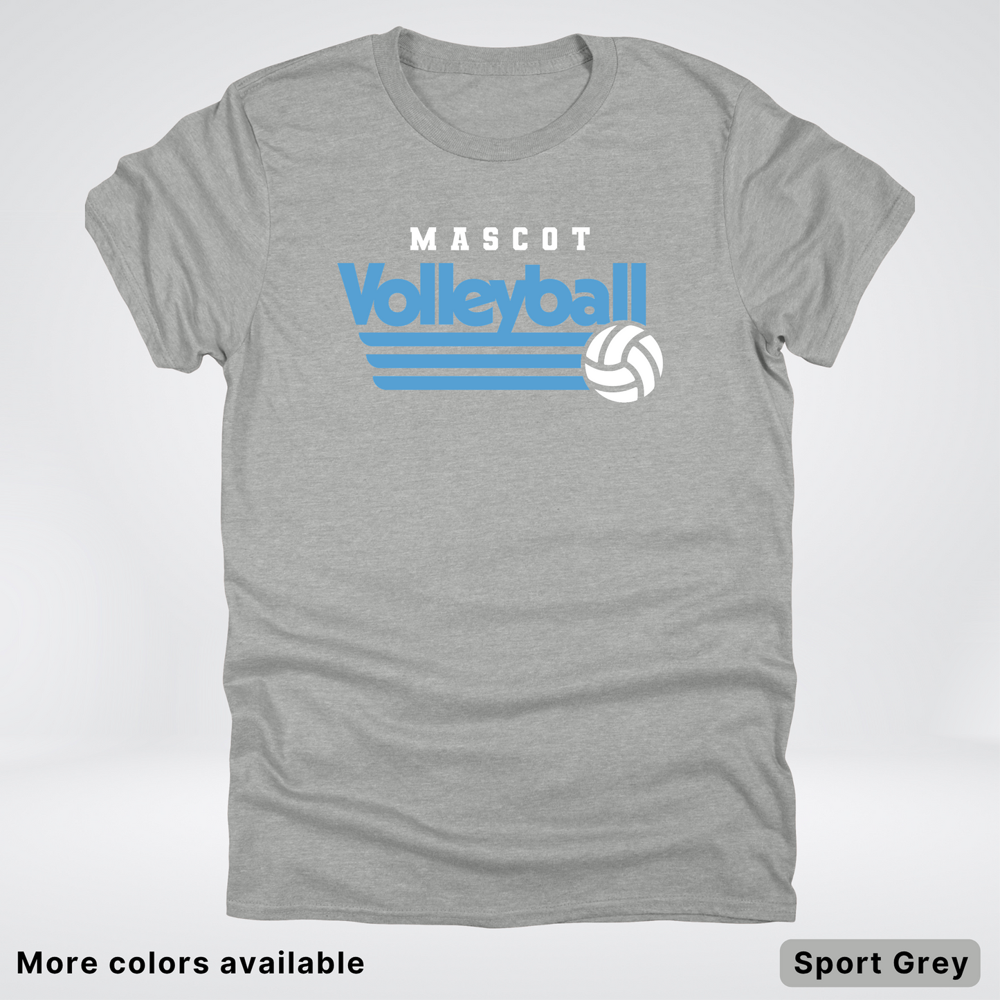 Custom Mascot – Light Blue - Volleyball Design 57 - T-Shirt