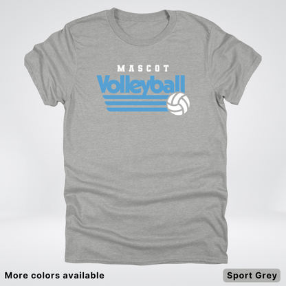 Custom Mascot – Light Blue - Volleyball Design 57 - T-Shirt
