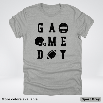 Game Day Football 3 x 3 - Black Design - T-Shirt