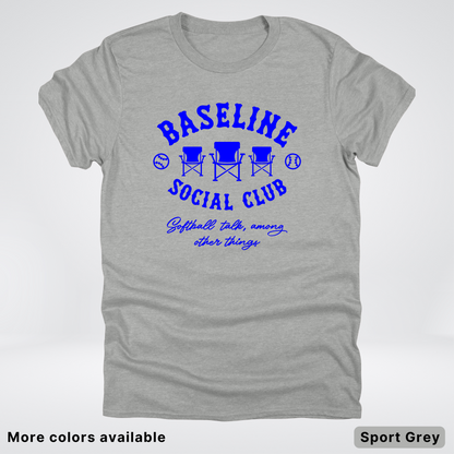 Baseline Social Club Softball – Blue Design - T-Shirt