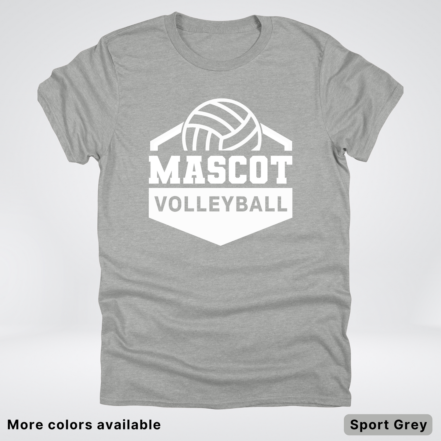 Custom Mascot - White - Volleyball Design 60 - T-Shirt
