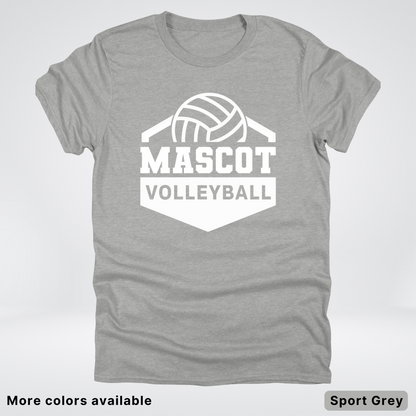 Custom Mascot - White - Volleyball Design 60 - T-Shirt